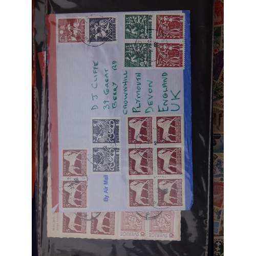 35a - World postage stamps in stock albums and others.