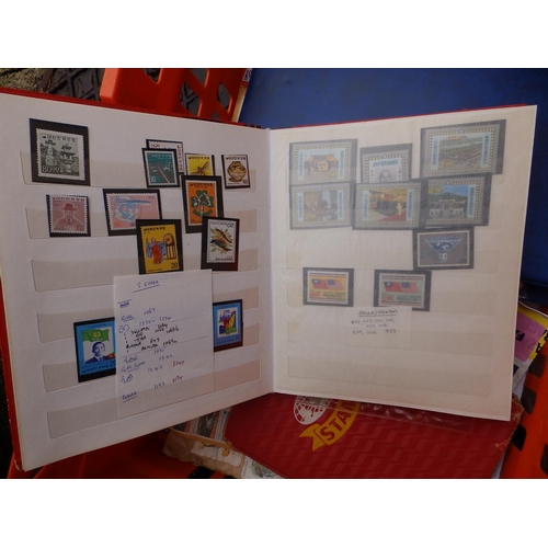 35a - World postage stamps in stock albums and others.