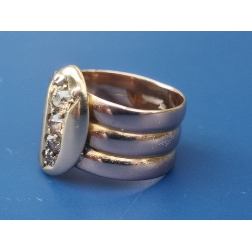 189 - A Victorian diamond set 18ct gold coiled serpent ring, London marks for 1859.  Finger size O/P.