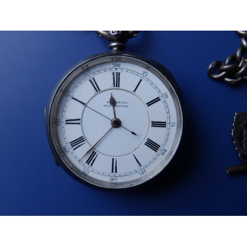 293 - A silver cased chronograph pocket watch by H. Samuel, Manchester 527167, Chester marks for 1901, cas... 