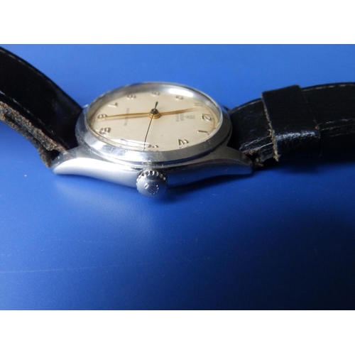 294 - A gent's stainless steel Tudor Oyster 7803 wrist watch  with cream dial,  gold arabic numerals, on r... 