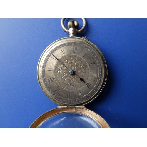 321 - A lady's 14ct gold pocket watch, case diameter 33mm - a/f.