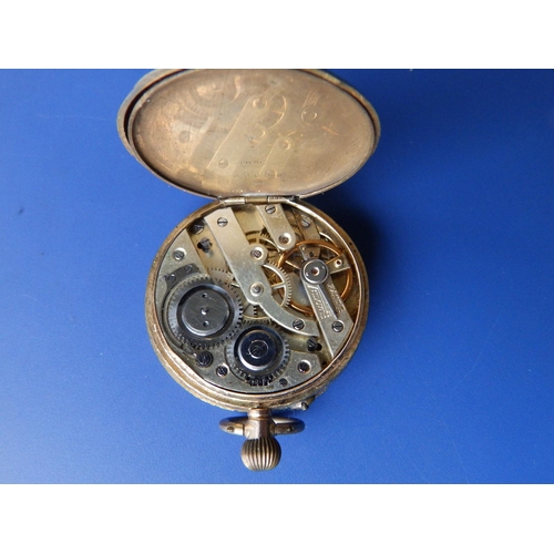 321 - A lady's 14ct gold pocket watch, case diameter 33mm - a/f.