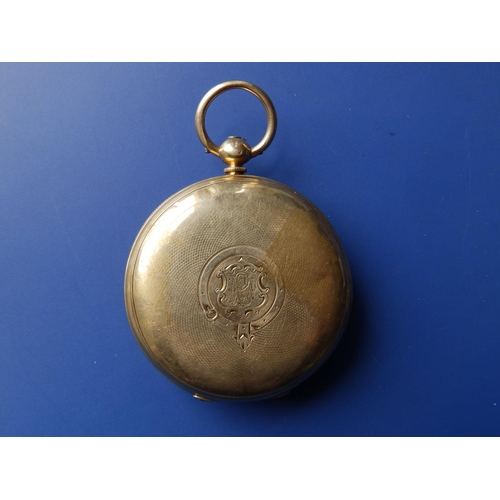 326 - A 19thC 18ct gold pocket watch with gold dial, subsidiary seconds, No. 41296,  London marks for 1873... 