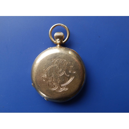 327 - An 18ct gold  half hunter presentation pocket watch  - 'Claude from his father & mother , Sep 1st 19... 