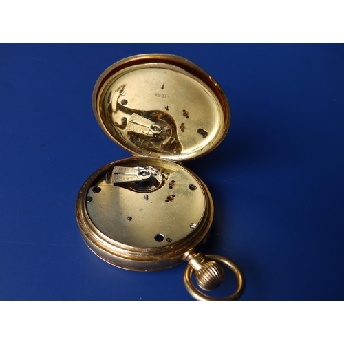 327 - An 18ct gold  half hunter presentation pocket watch  - 'Claude from his father & mother , Sep 1st 19... 