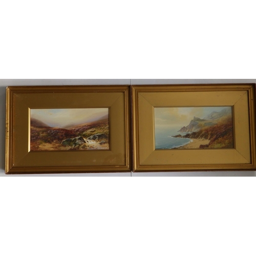 John Shapland - pair of watercolours - Moorland & Coastal scenes ...