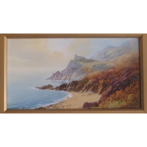 John Shapland - pair of watercolours - Moorland & Coastal scenes ...