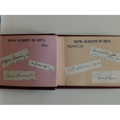 11 - A small autograph album containing the signatures of several artists, including 16 members of the Ro... 