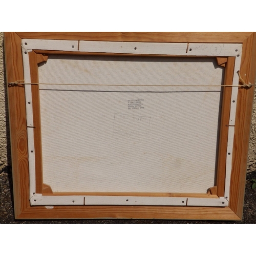 2 - David J. Lawrence - oil on canvas - 'River Bank at Withypool, Exmoor', signed,  19.5