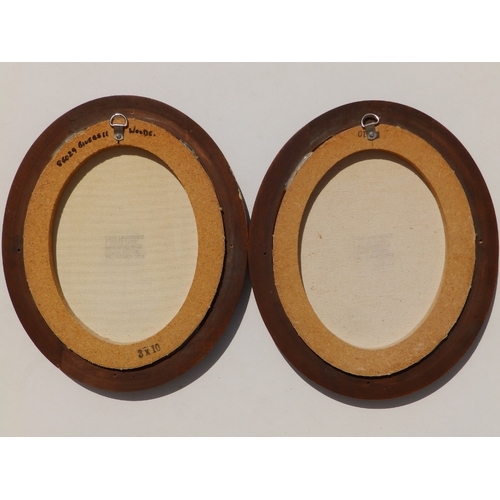 3 - David J. Lawrence - a pair of oval oils on canvas  - 'Bluebell Woods' and companion piece, signed,  ... 