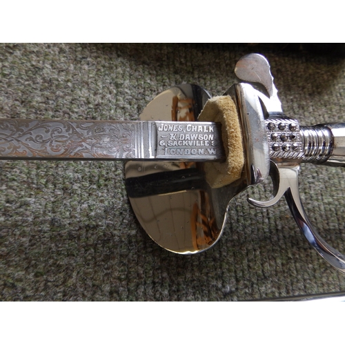 43 - A court dress set for W.E.Tydesley Jones made by Jones, Chalk & Dawson,  in original tin box, includ... 