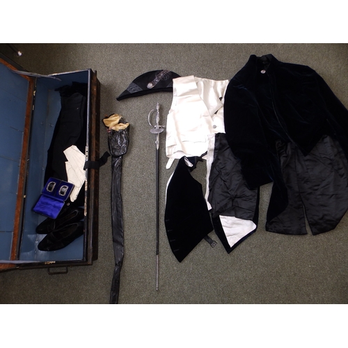 43 - A court dress set for W.E.Tydesley Jones made by Jones, Chalk & Dawson,  in original tin box, includ... 