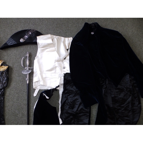 43 - A court dress set for W.E.Tydesley Jones made by Jones, Chalk & Dawson,  in original tin box, includ... 