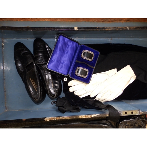 43 - A court dress set for W.E.Tydesley Jones made by Jones, Chalk & Dawson,  in original tin box, includ... 