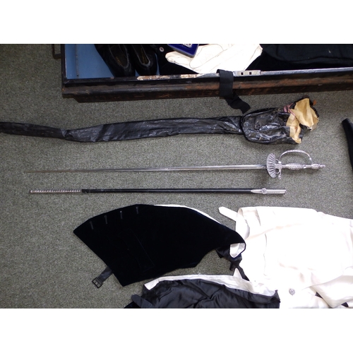 43 - A court dress set for W.E.Tydesley Jones made by Jones, Chalk & Dawson,  in original tin box, includ... 