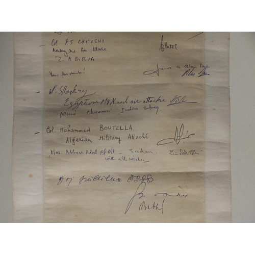 15 - Of Military Attache Corps interest, a signed presentation Chinese watercolour scroll depicting a bui... 