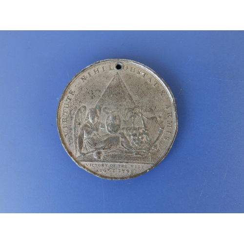 57 - A Nelson's Victory of The Nile 1798 Commemorative medallion, bearing the November 29 Thanksgiving Se... 