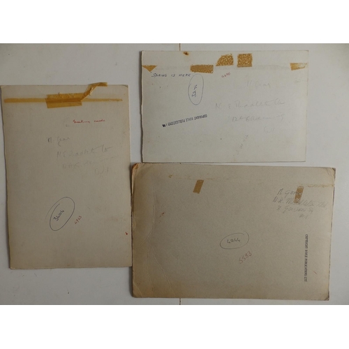 7 - Mabel Gear (1898-1987) - three unframed signed watercolours - two greeting card designs showing anim... 