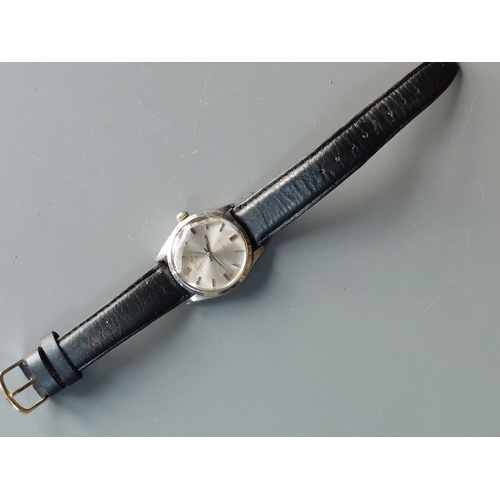 200 - A gent's stainless steel Rolex Oyster Perpetual Air King wrist watch with silvered dial, baton marke... 