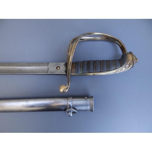 75 - A Victorian  Derby Militia sword by Hawkes & Co with 32