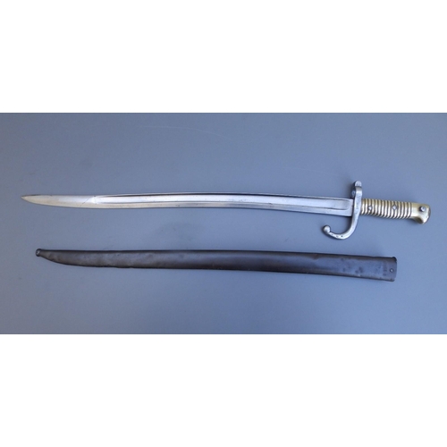 77 - A French chassepot bayonet with 22.25