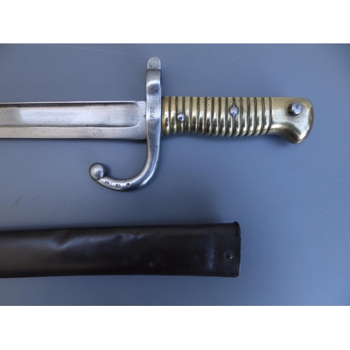 77 - A French chassepot bayonet with 22.25