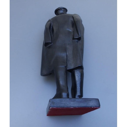 96 - A vintage metal patinated USSR figure of Lenin, 13.75