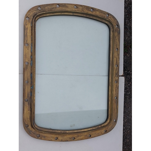 99 - A  20thC rectangular brass porthole, 20