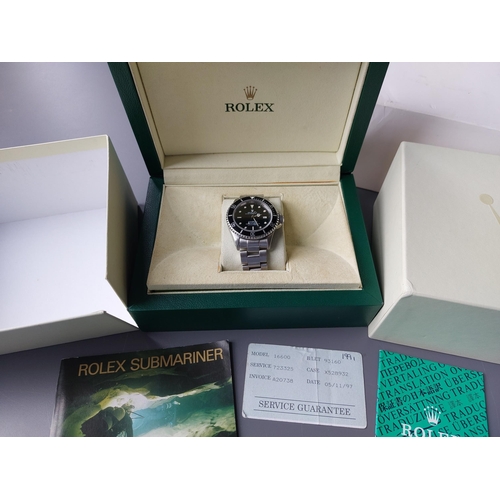 197 - A boxed 1991 gent's stainless steel Rolex Oyster Perpetual Date Sea-Dweller automatic wrist watch Mo... 