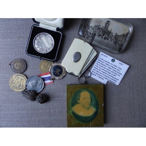 156a - A 19thC marine ivory aide memoire - a/f and a small number of other items.