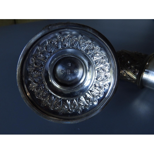 174 - A Victorian Scottish embossed silver sugar caster - Hamilton & Inches, Edinburgh  1888,  7.5