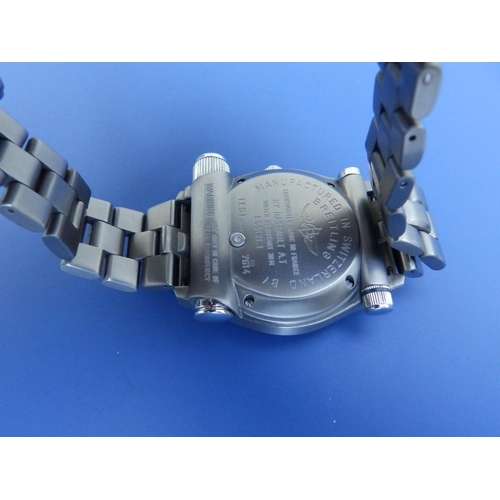 203 - A gent's titanium Breitling Emergency quartz bracelet wrist watch E56121.1, in fitted plastic carry ... 