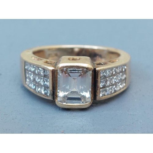 299 - A certified emerald cut diamond ring, the collet set stone weighing 1.5 carat, Colour I, Clarity VVS... 