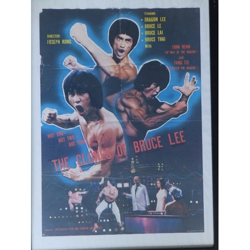 18 - Four folded film posters - 'Sunday in the Country', 'The Clones of Bruce Lee' , 'The Naked Runner' a... 