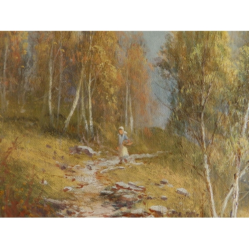 4 - Sidney Yates Johnson (fl.1890-1926) - oil on canvas - A riverside path with lone figure, signed & da... 