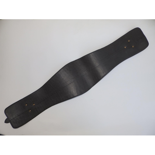 46 - A wide black alligator leather Ralph Lauren waist belt, 31