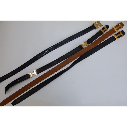 50 - Two Hermes leather belts, 33.5