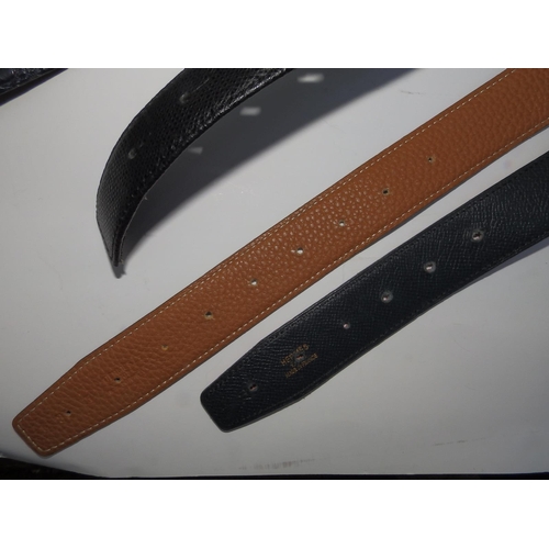 50 - Two Hermes leather belts, 33.5