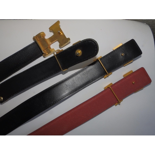 50 - Two Hermes leather belts, 33.5