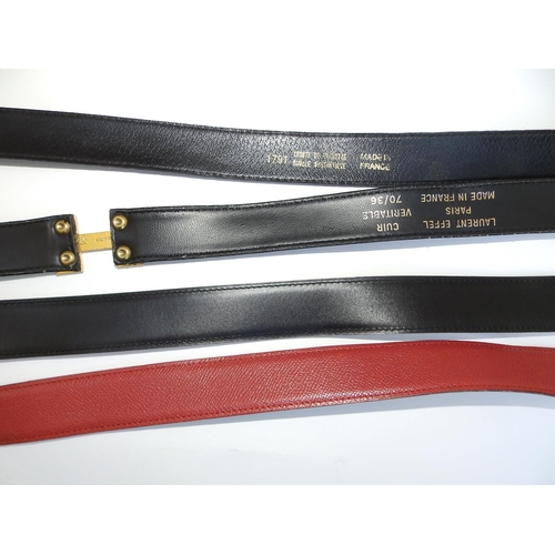 50 - Two Hermes leather belts, 33.5