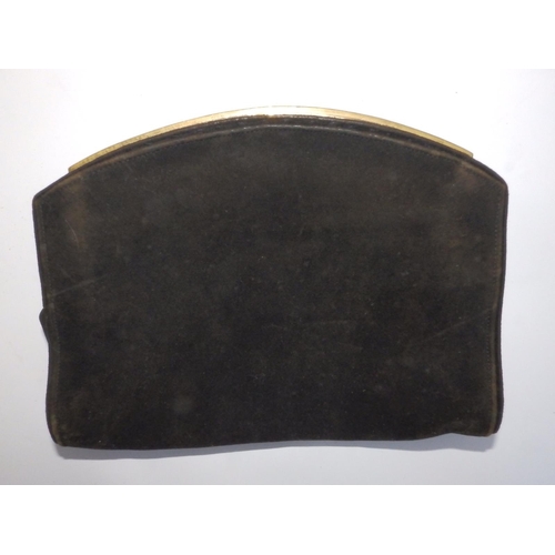 59 - An early 20thC Asprey black velvet clutch bag, 8