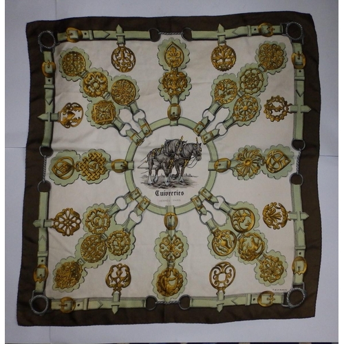 42 - A silk Hermes headscarf  - Cuiveeries',  35