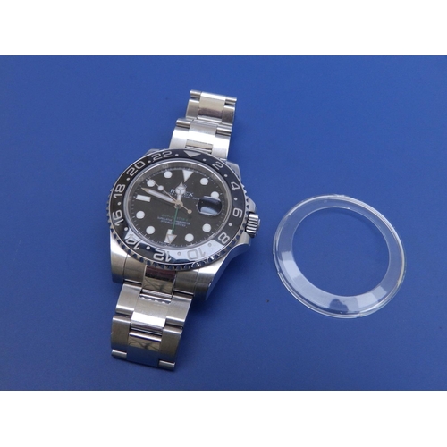 120 - A boxed gent's stainless steel Rolex GMT-Master II Oyster Perpetual Date wrist watch Ref.116710LN, t... 