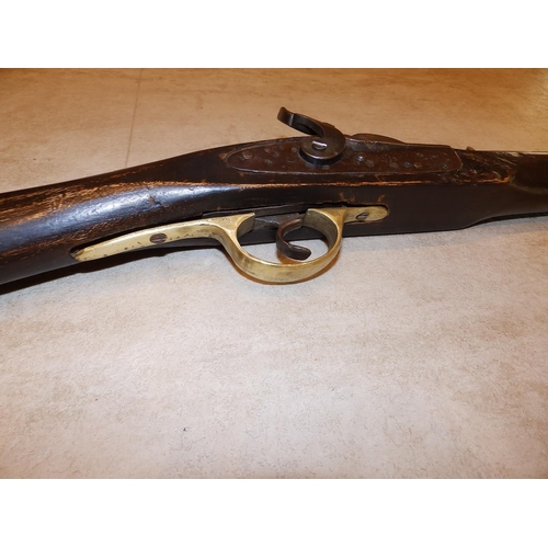 67 - A 19thC percussion lock rifle with slightly flared octagonal barrel - 'LEIG 1833',  50