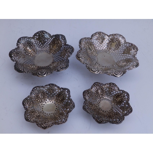 103 - Two pairs of late Victorian silver openwork bon-bon dishes - Mappin Brothers,  Sheffield 1897,  6