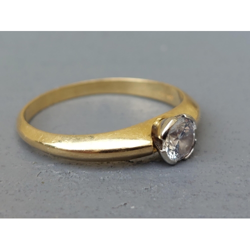 155 - A diamond solitaire ring, the brilliant cut stone weighing approximately 0.50 carat in closed settin... 