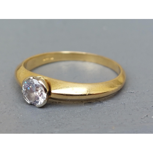 155 - A diamond solitaire ring, the brilliant cut stone weighing approximately 0.50 carat in closed settin... 