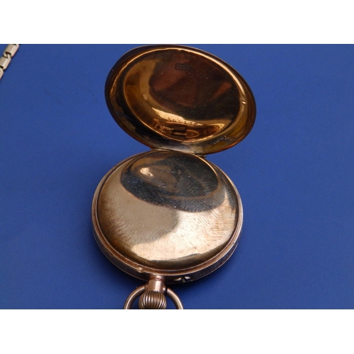 134 - A 14ct gold open faced pocket watch, case diameter 39mm with 16