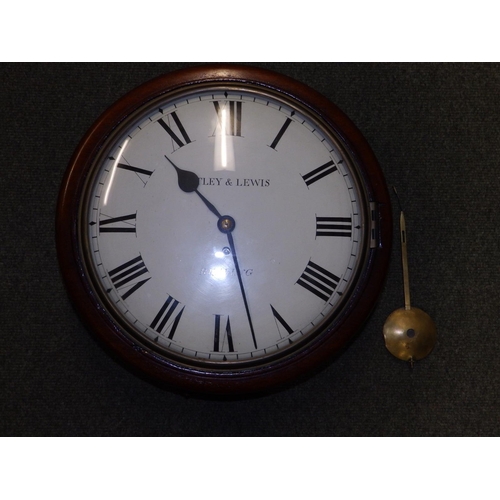 86 - A Victorian mahogany  dial clock, with (restored) 12